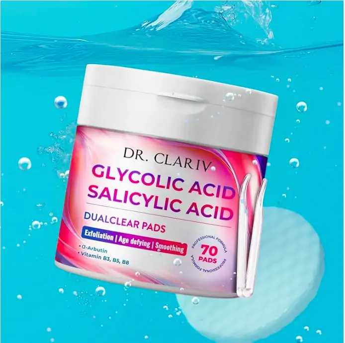 DUALCLEAR PADS ảnh đại diện DUALCLEAR PADS – Miếng pad tẩy tế bào chết da mặt chứa Glycolic Acid, Salicylic Acid và các vitamin B3, B5, B8 Hỗ trợ cải thiện kết cấu da và thu nhỏ lỗ chân lông – Hộp 70 miếng