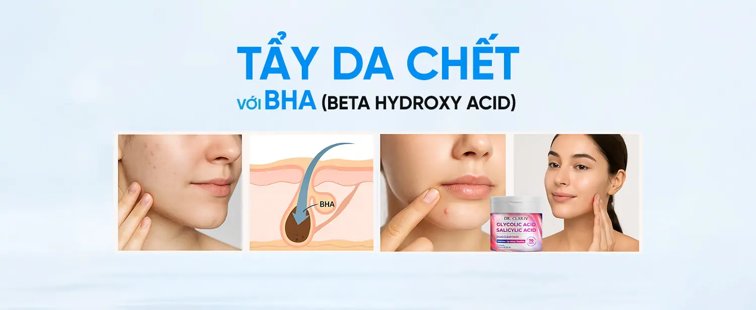 Tẩy Da Chết BHA – Lợi Ích, Cách Dùng & Se Khít Lỗ Chân Lông - DUALCLEAR PADS - DR.CLARIV